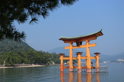 厳島神社の鳥居の写真