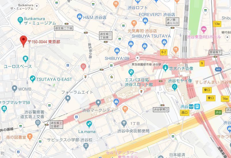 ジアレイ渋谷店の地図