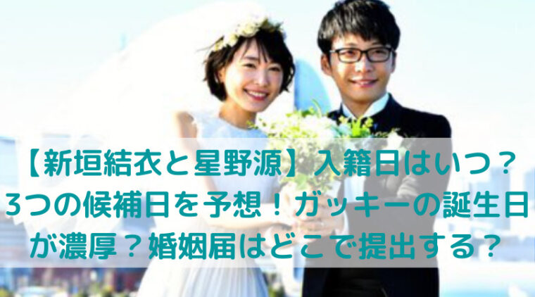 新垣結衣と星野源 入籍日はいつ 3つの候補日を予想 ガッキーの誕生日が濃厚 婚姻届はどこで提出する Trend Diary