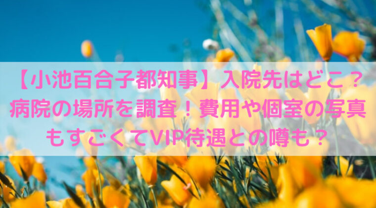 小池百合子都知事 入院先はどこ 病院の場所を調査 費用や個室の写真もすごくてvip待遇との噂も Trend Diary